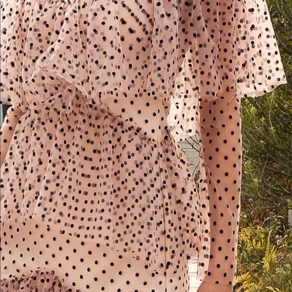 Missord Off Shoulder Layered Hem Polka Dot Mesh (SHEIN) Dress Sz M(6) - Picture 10 of 10